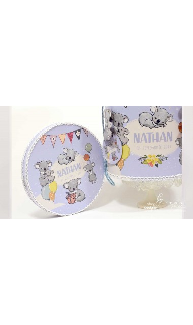 Trusou botez cu ursuleti koala si baloane colorate Koala Kid 8